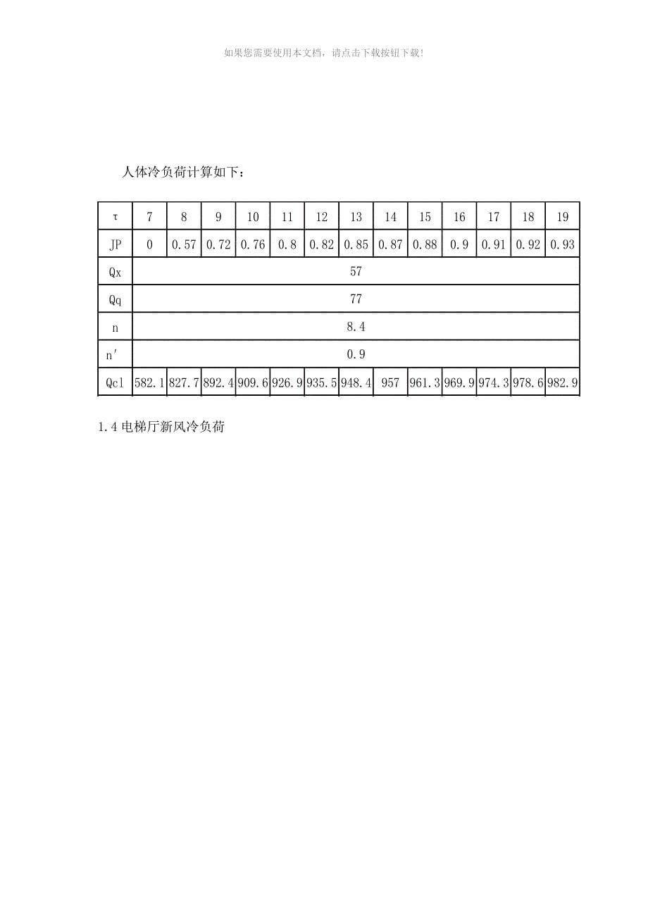 某大酒店冷负荷计算实例_第5页