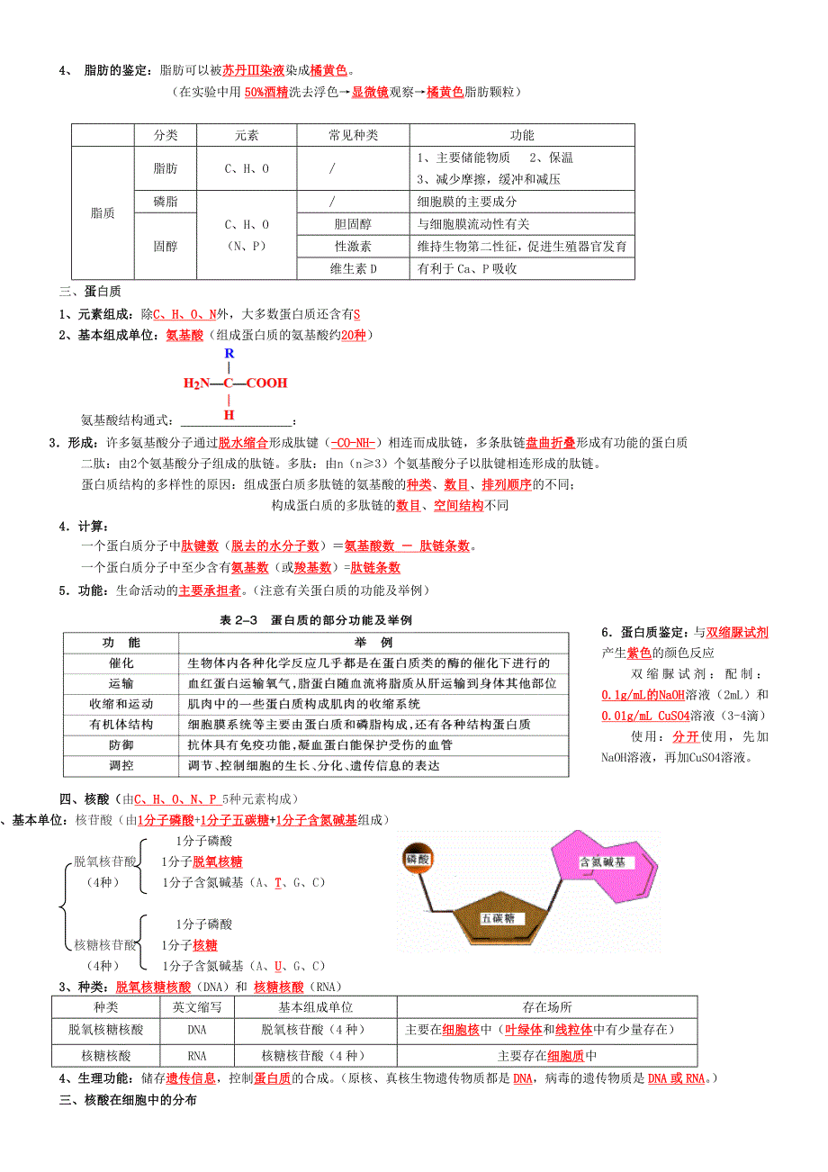 高中生物必修一提纲_第3页