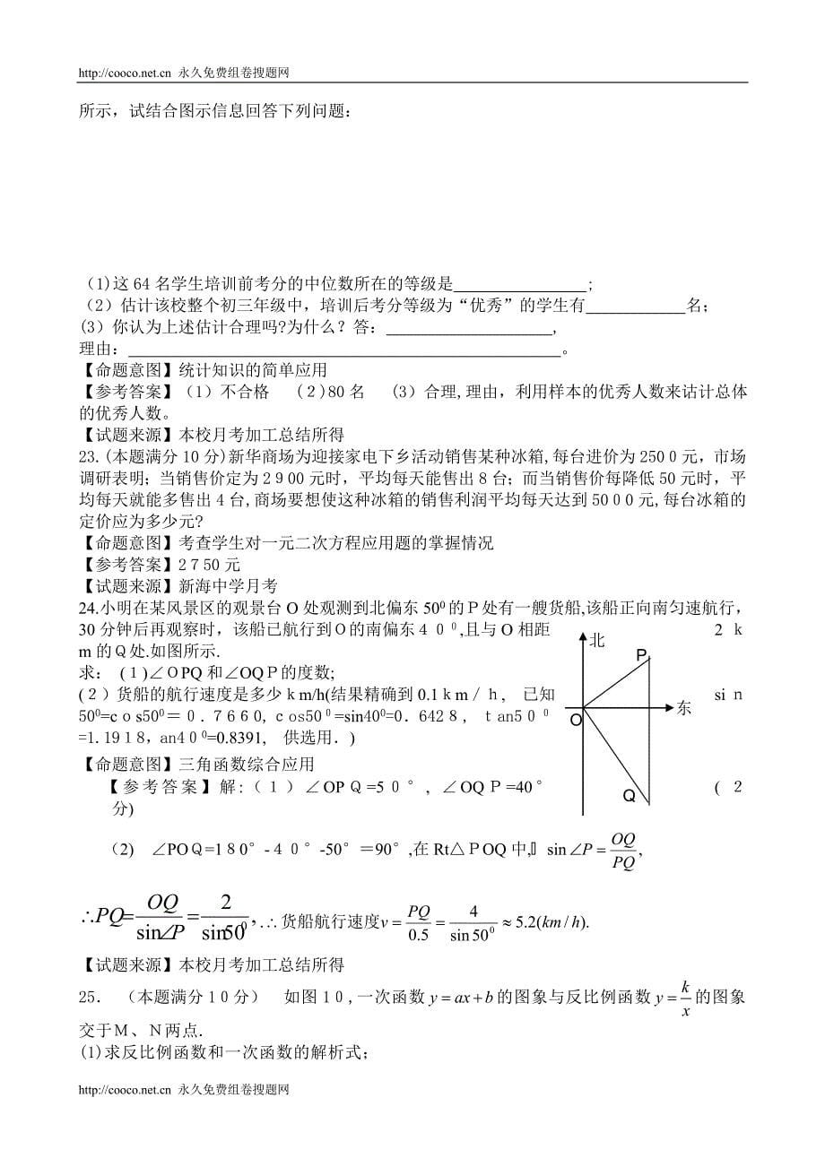 江苏省中考全省数学统考试题大赛模拟试题33初中数学_第5页