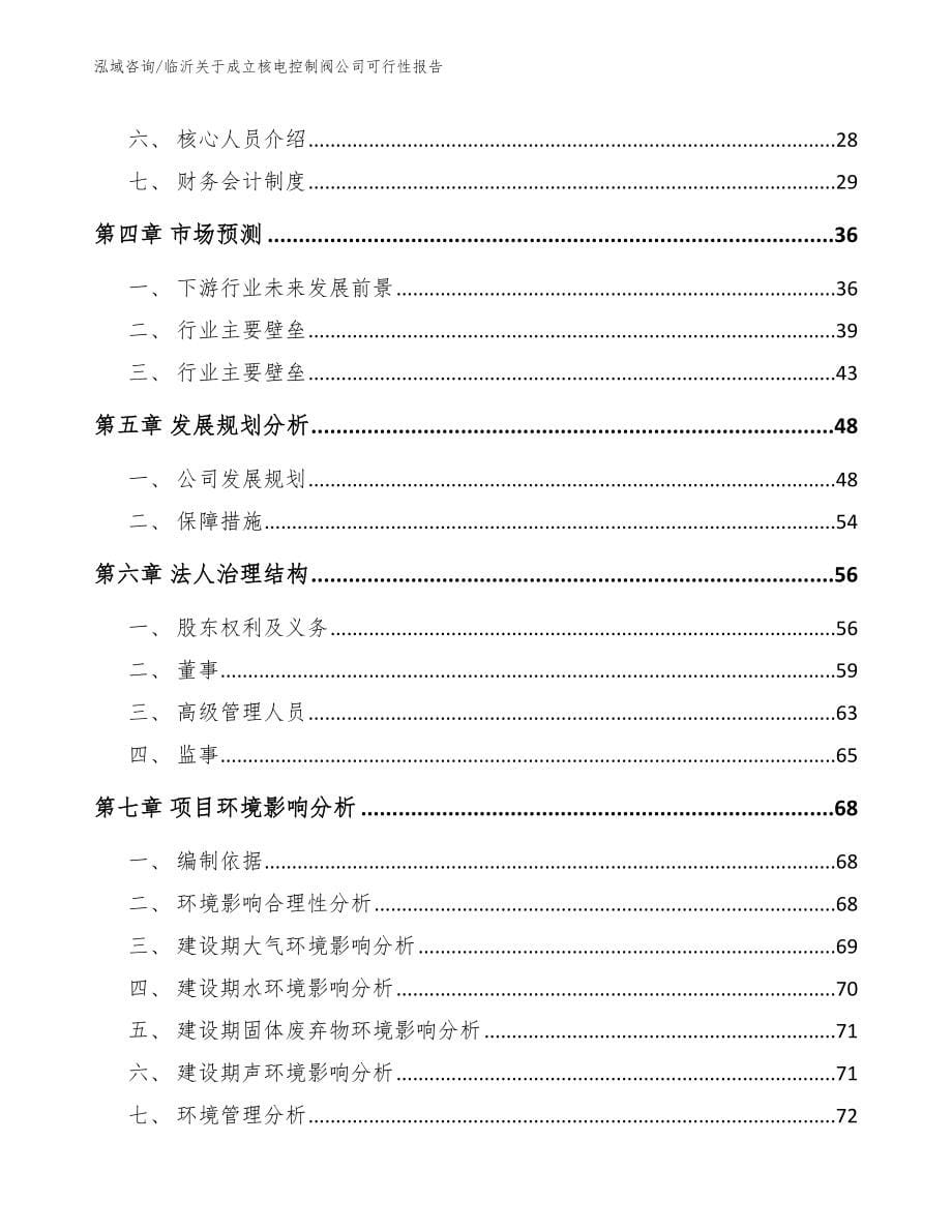 临沂关于成立核电控制阀公司可行性报告【范文模板】_第5页