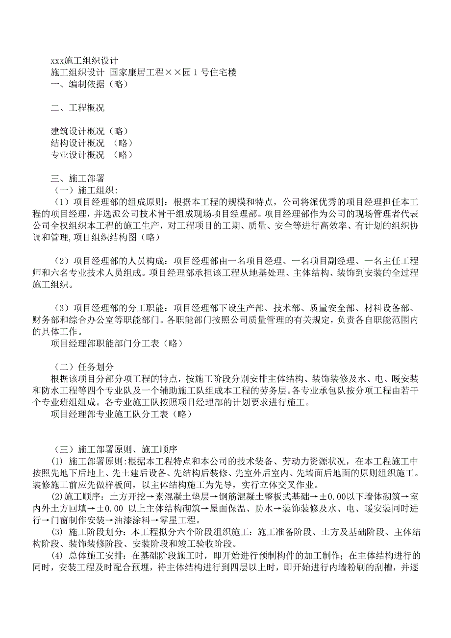 国家康居工程园号住宅楼施工组织设计方案1_第1页