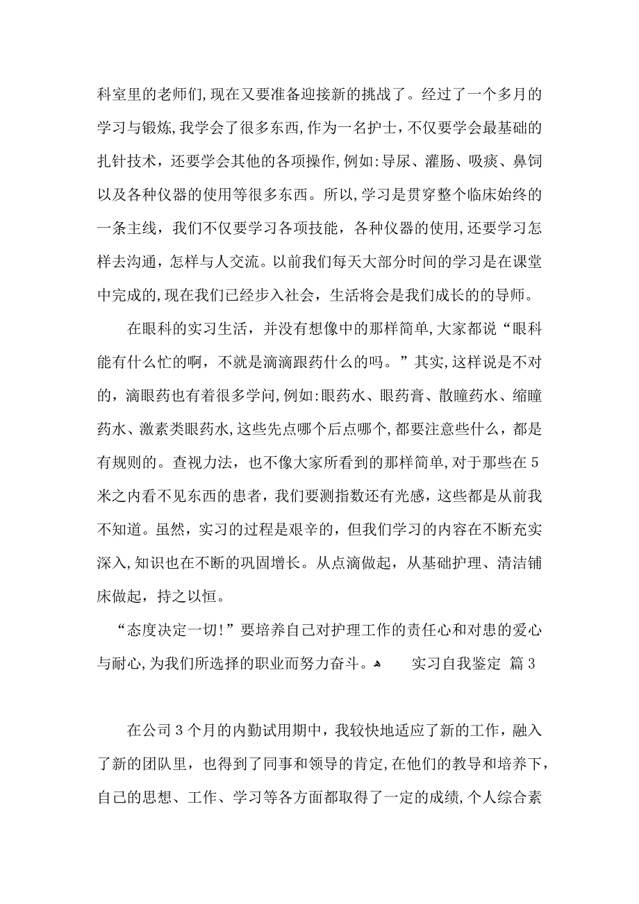 实习自我鉴定模板九篇_第3页