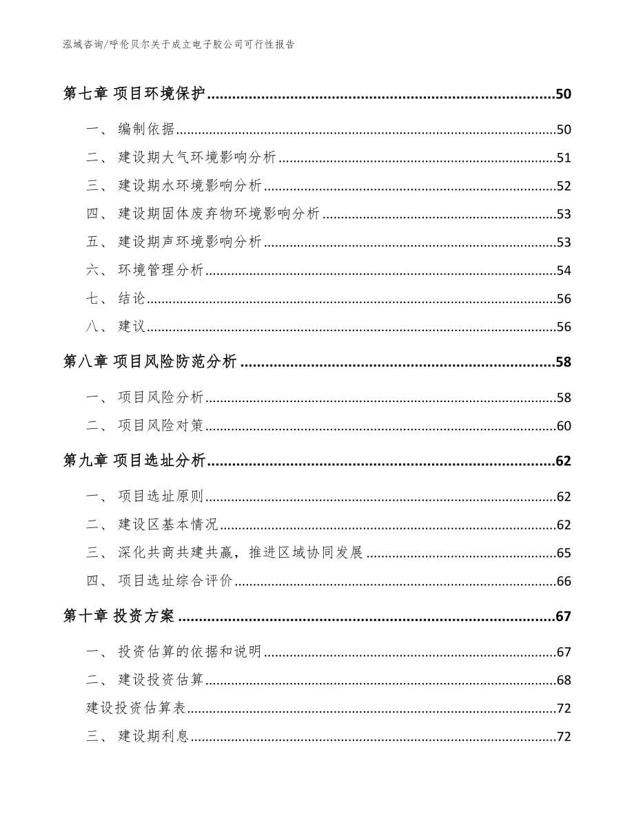 呼伦贝尔关于成立电子胶公司可行性报告【范文模板】_第5页