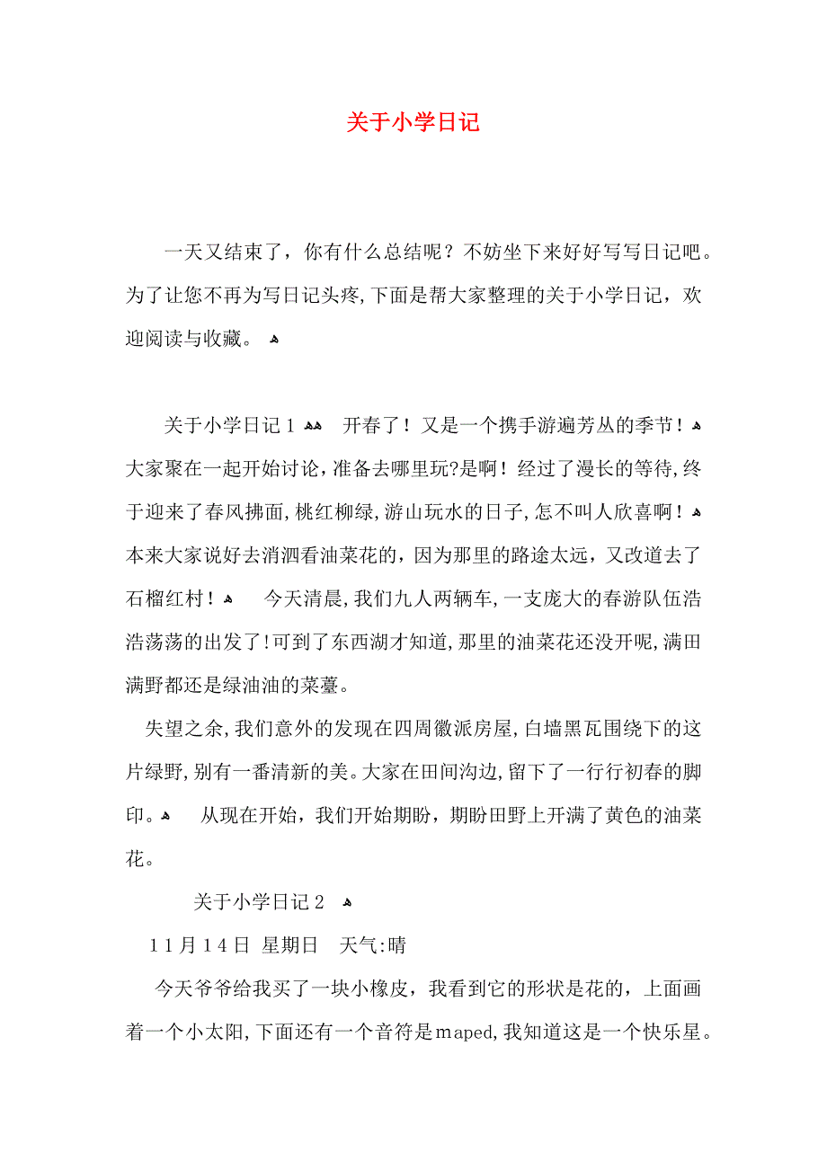 关于小学日记_第1页