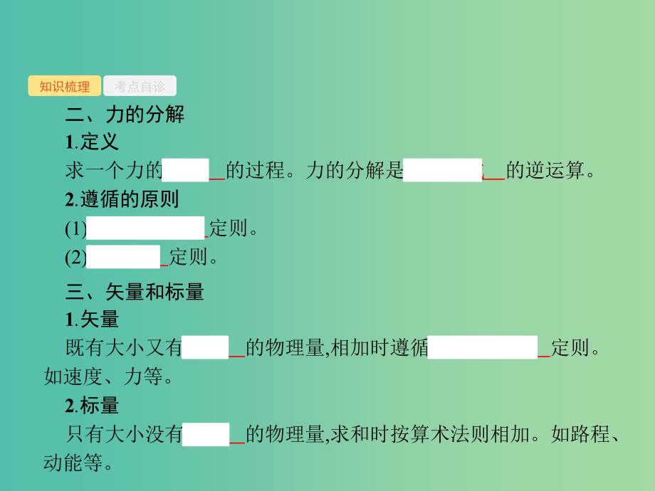 2019高考物理一轮复习 第二章 相互作用 第2节 力的合成与分解课件 新人教版.ppt_第4页