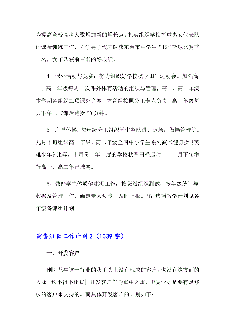 销售组长工作计划5篇_第4页