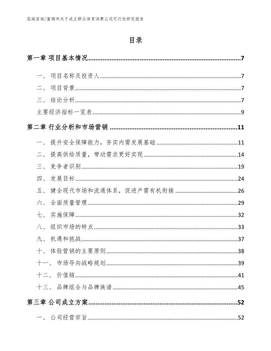 富锦市关于成立群众体育消费公司可行性研究报告_第2页