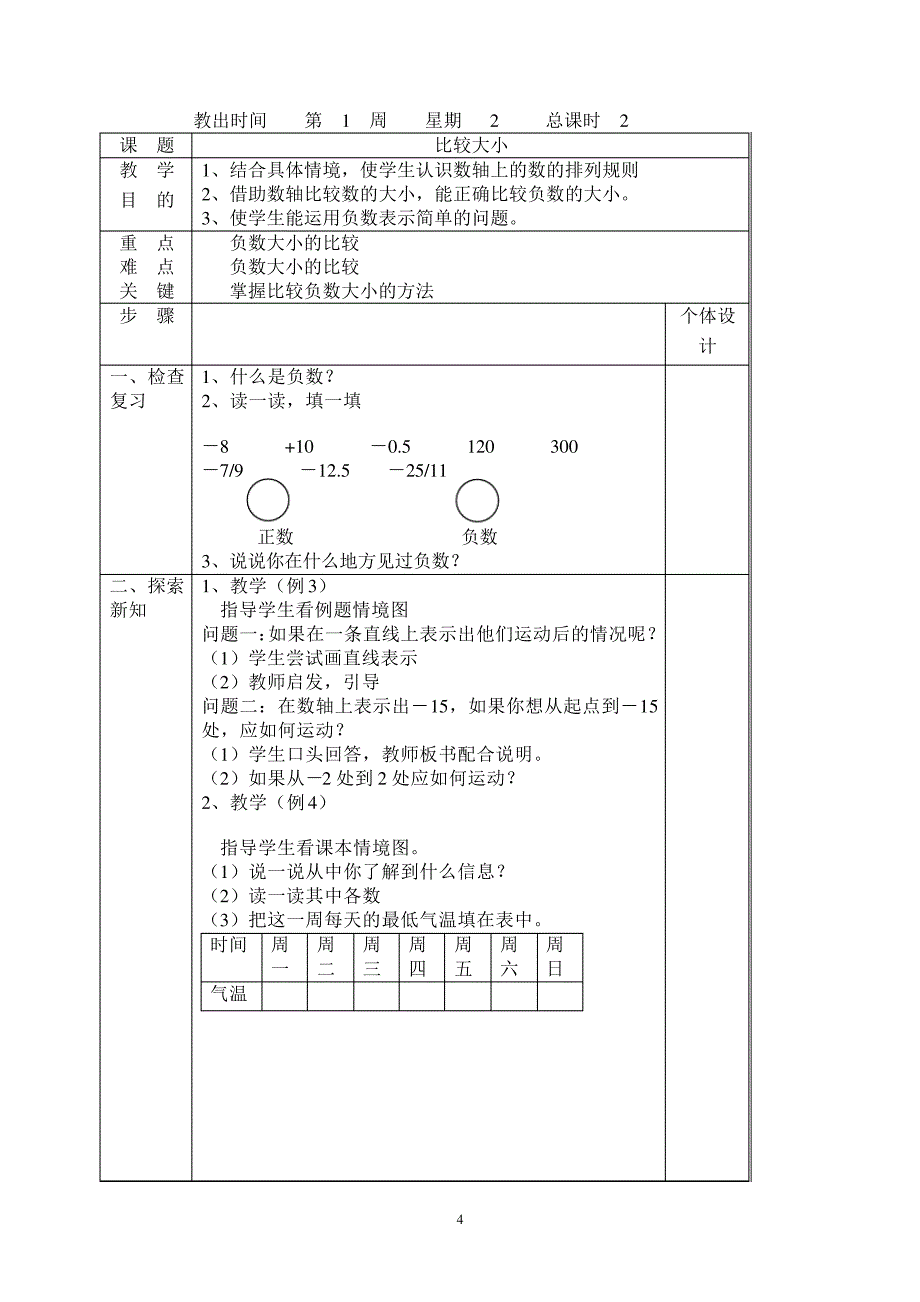 人教版六年级数学教案(下册)表格式_第4页