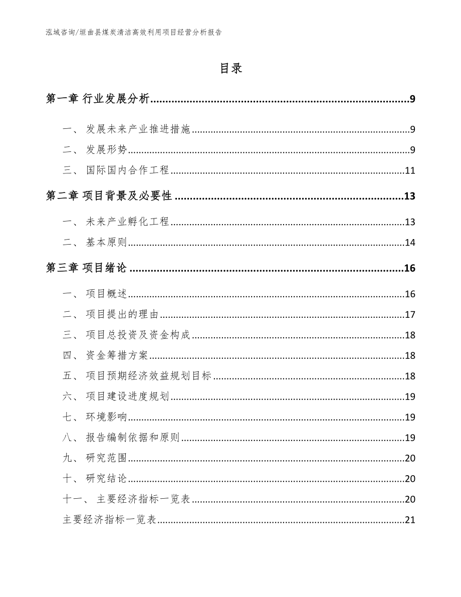 垣曲县煤炭清洁高效利用项目经营分析报告_第2页