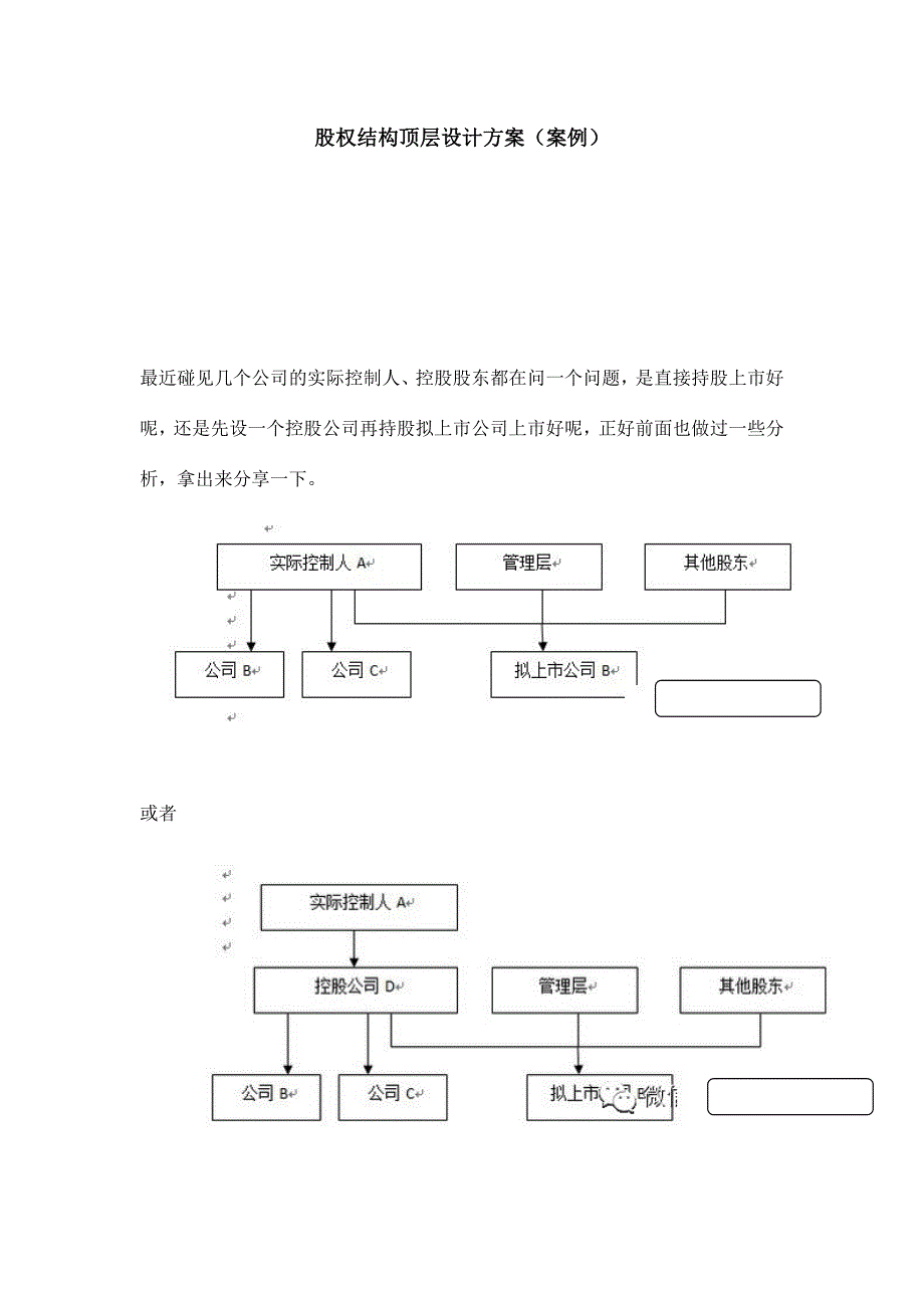 公司股权结构顶层设计方案.docx_第1页