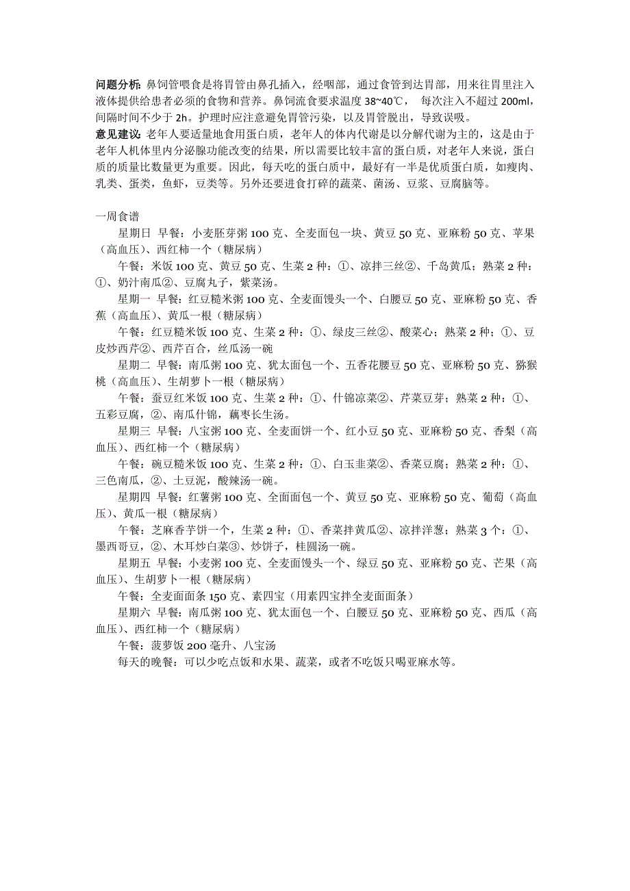 鼻饲患者餐饮营养搭配法_第1页