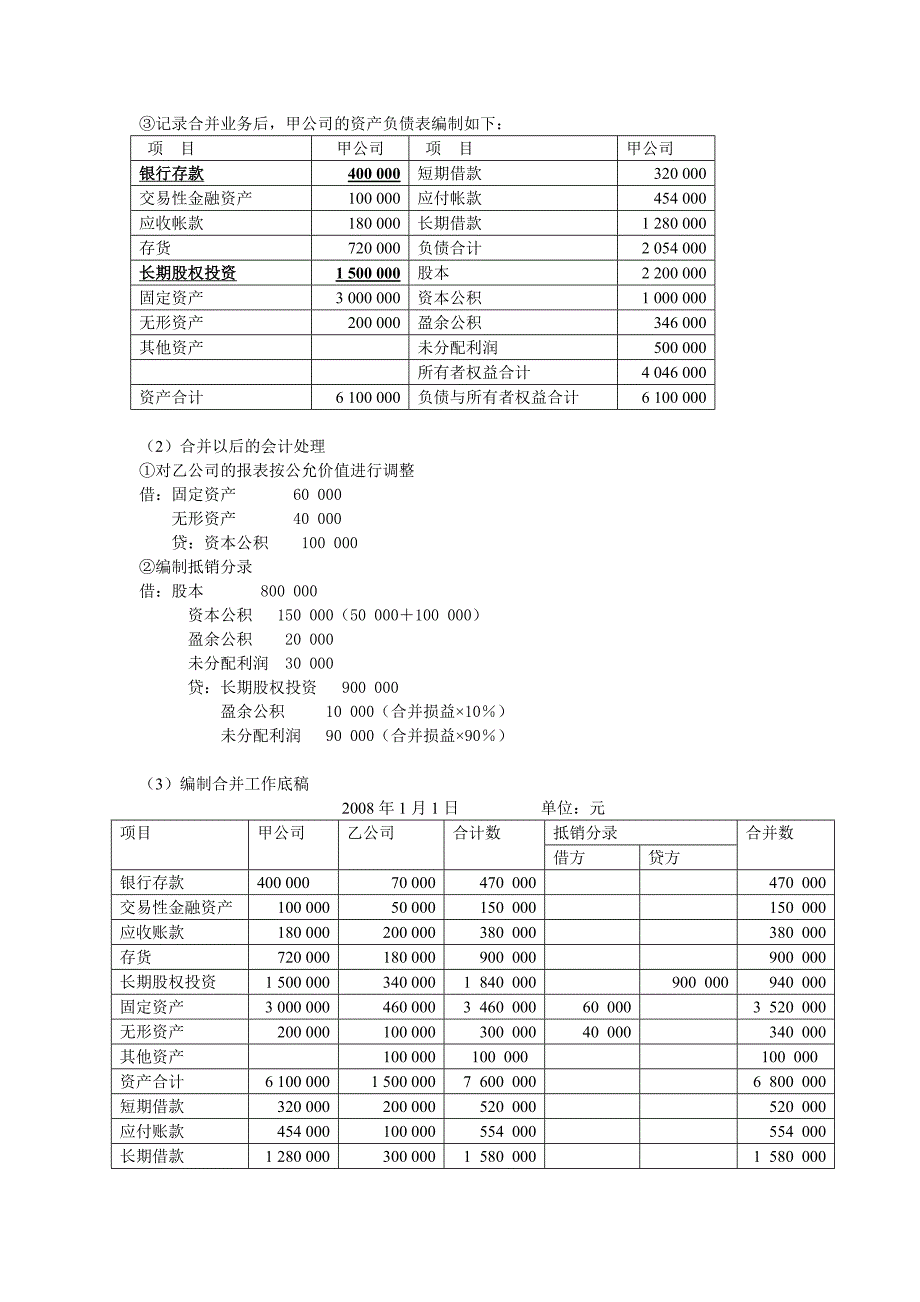 2012年电大本科高级财务会计形成性考核册作业1答案.doc_第3页