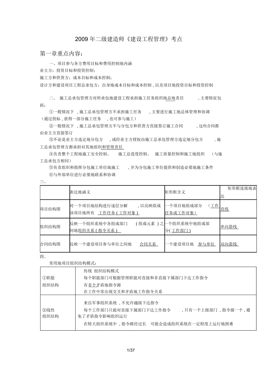 二级建造师《建设工程管理》考点_第1页