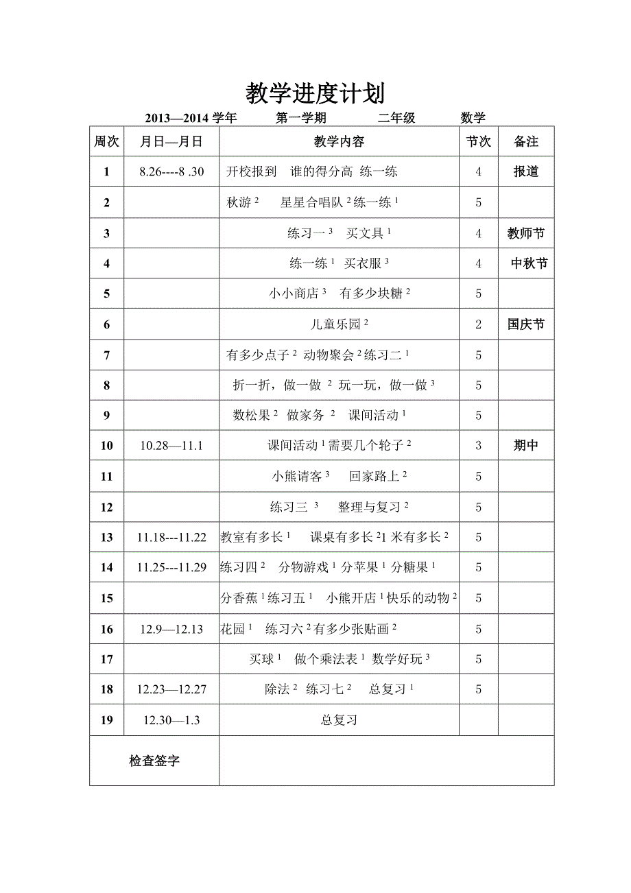 二年级数学上册学科计划_第1页