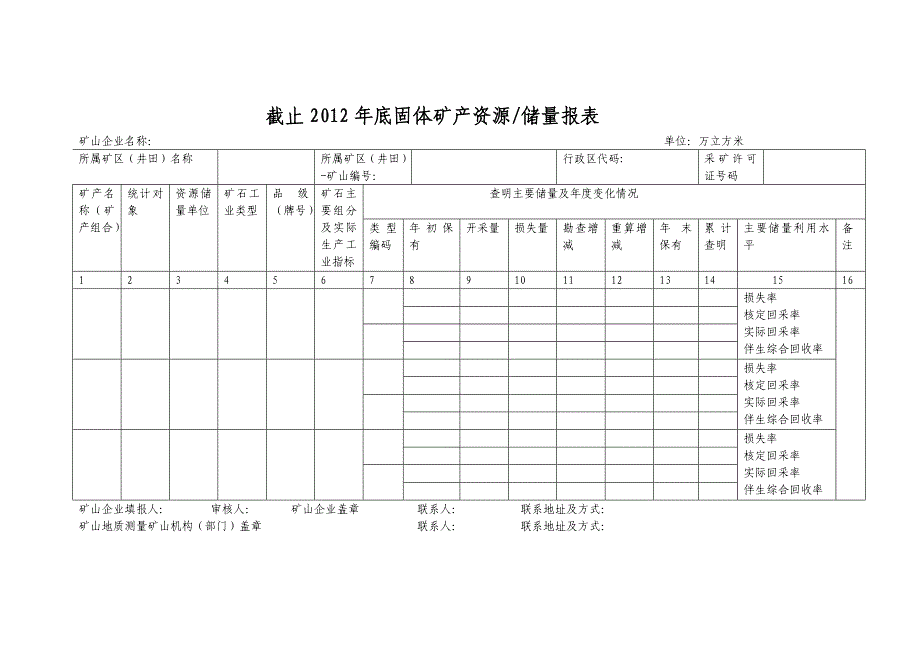 矿山查明资源储量台账_第1页