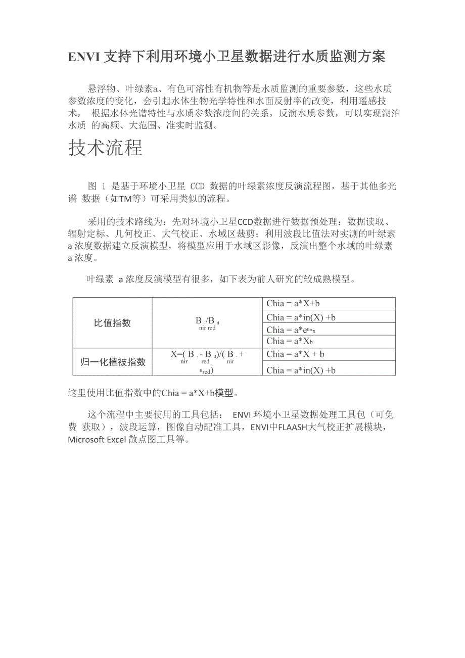 叶绿素a计算方案_第1页