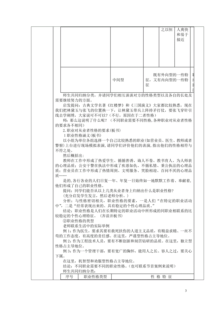 2014职业生涯规划（行政版）授课教案：性格分析与调适.doc_第3页