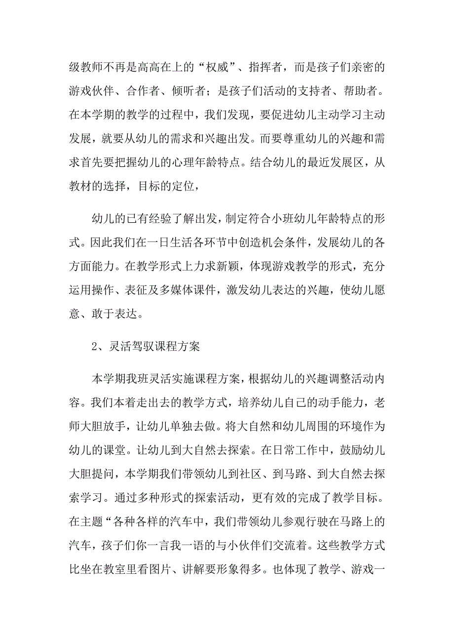 2022小班教学工作总结模板汇总十篇_第2页