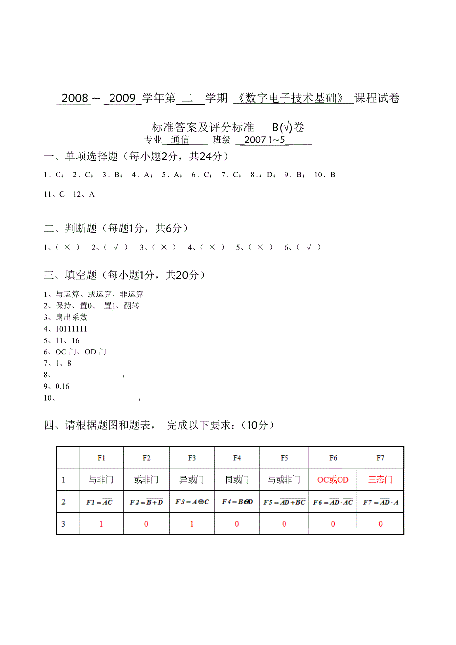 青岛理工大学数电考试题2007年B卷答案.doc_第1页