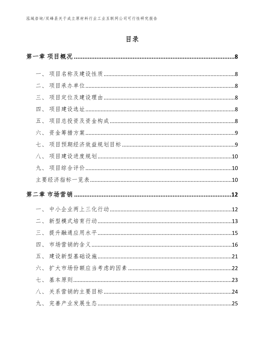 双峰县关于成立原材料行业工业互联网公司可行性研究报告（范文参考）_第3页