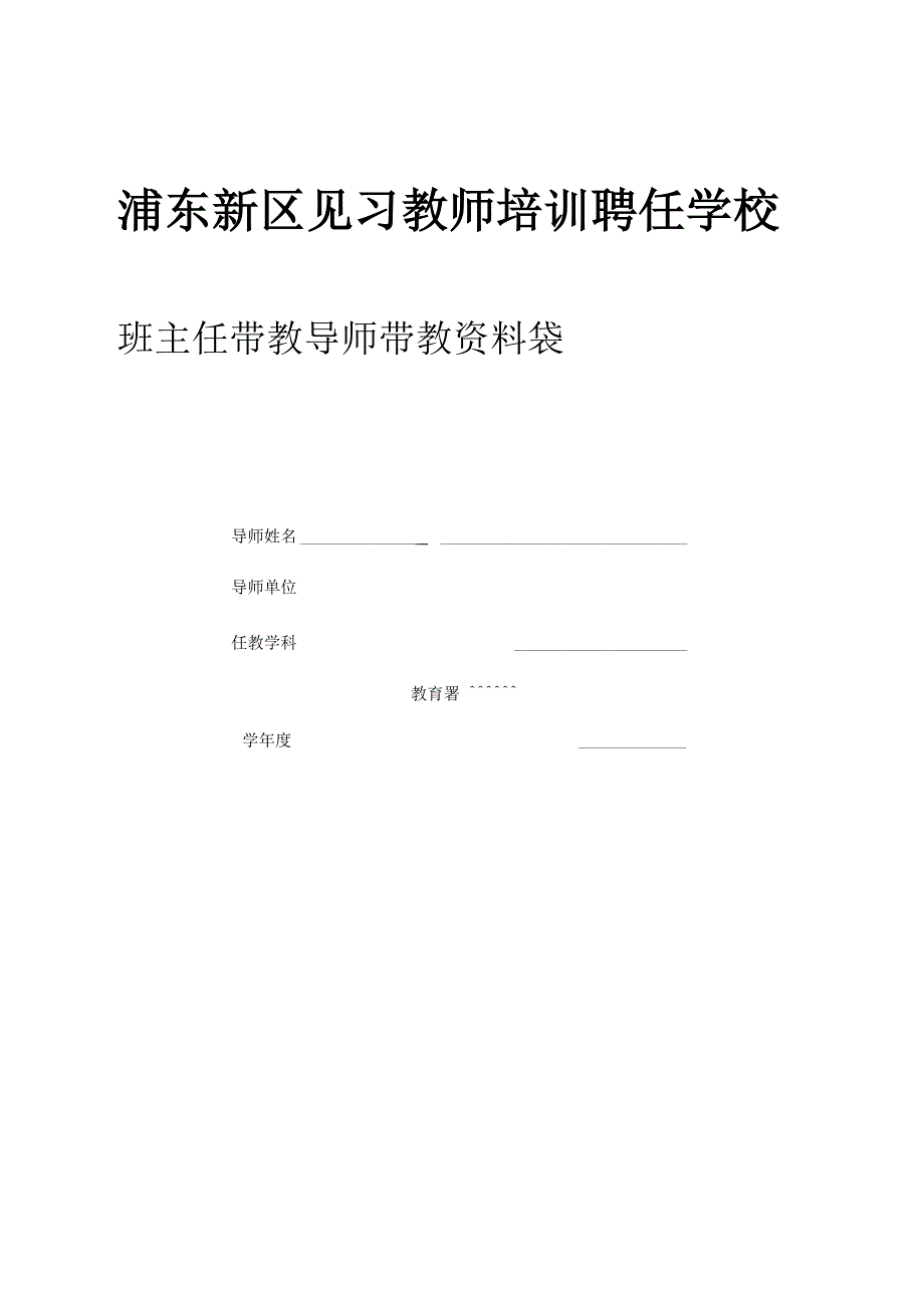 班主任带教导师资料袋_第1页