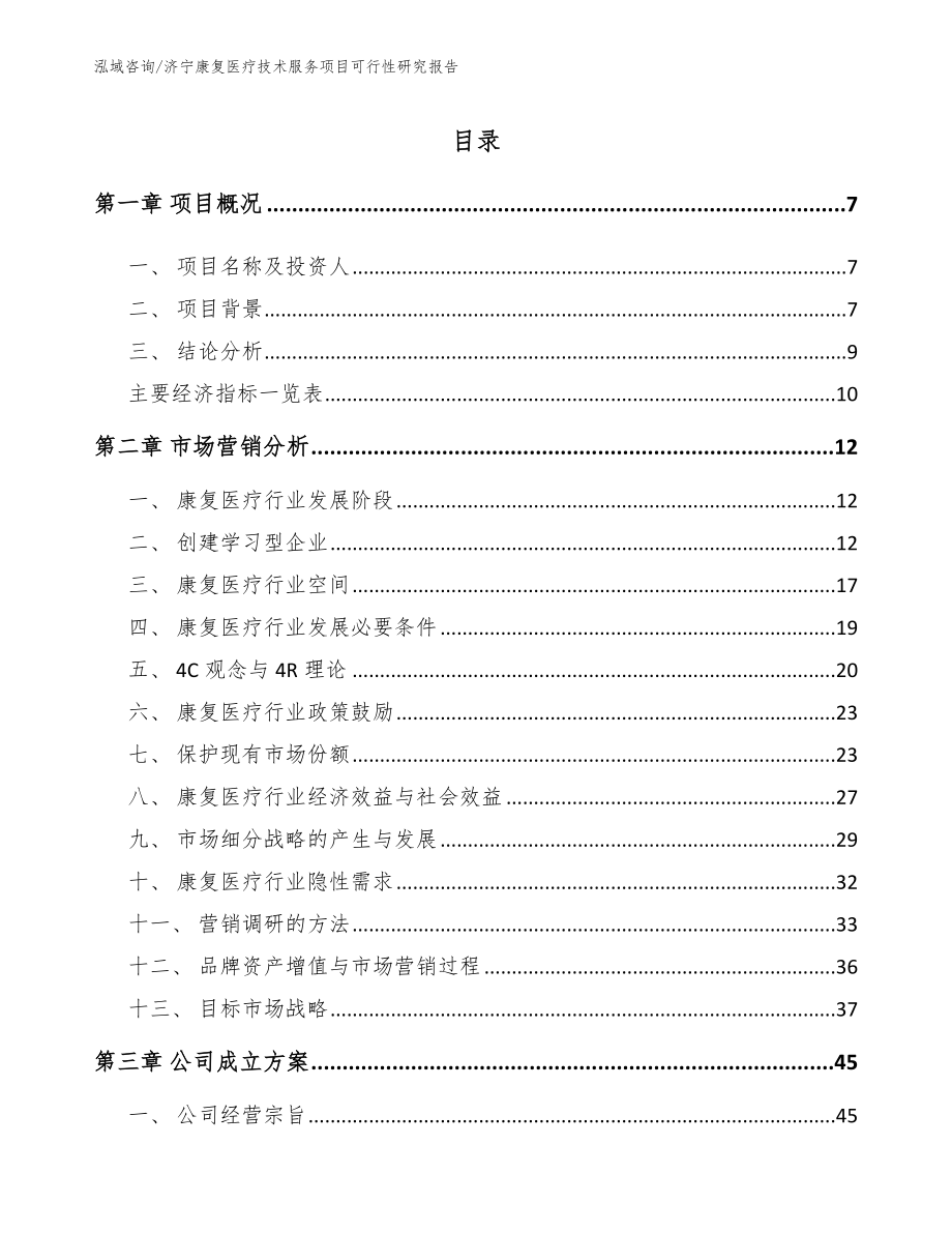 济宁康复医疗技术服务项目可行性研究报告模板参考_第2页