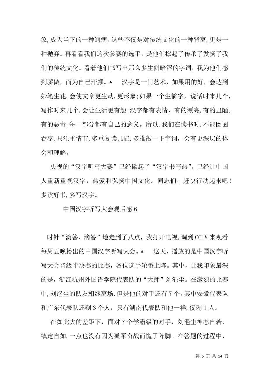 中国汉字听写大会观后感_第5页
