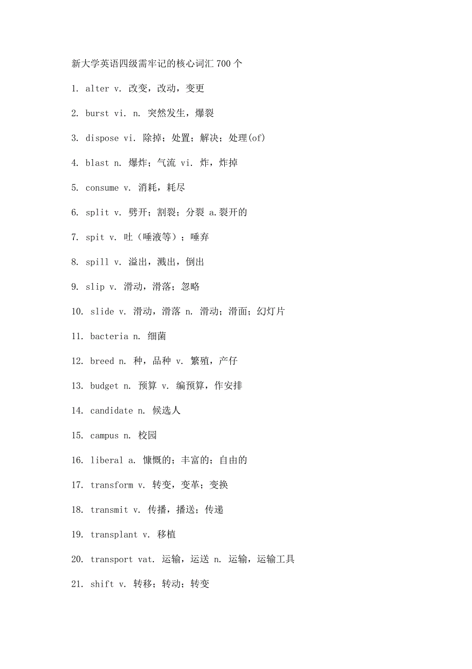 新大学英语四级需牢记的核心词汇700个.doc_第1页