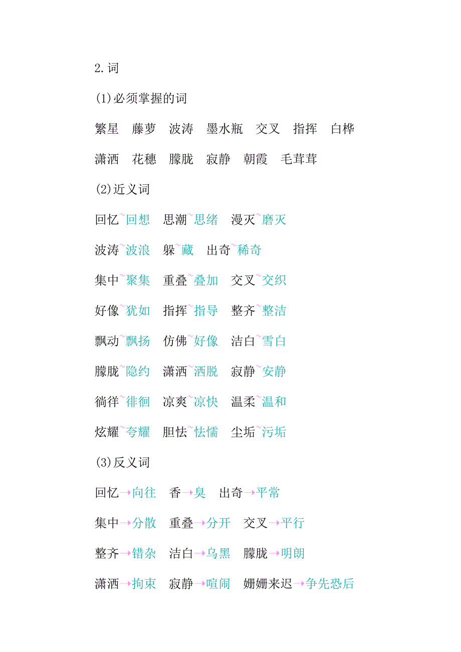 部编版四年级语文下册第三单元知识点汇总_第2页