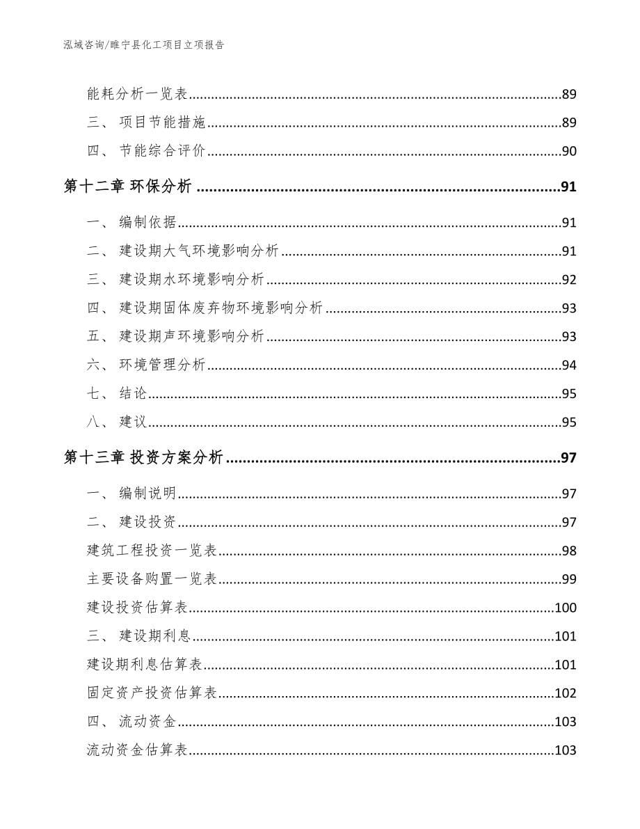 睢宁县化工项目立项报告范文模板_第5页