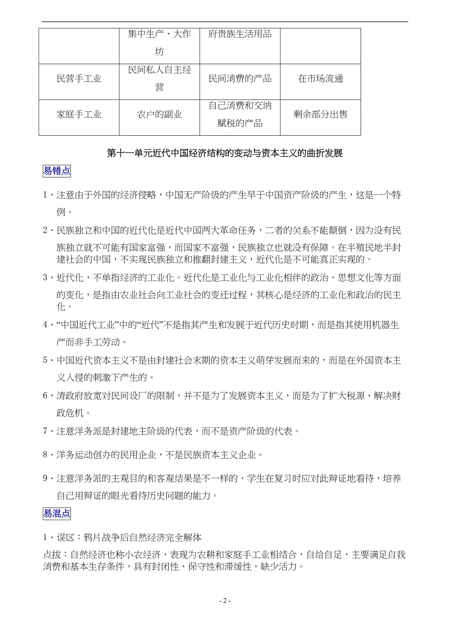 历史必修2易错易混知识点(DOC 5页)_第2页