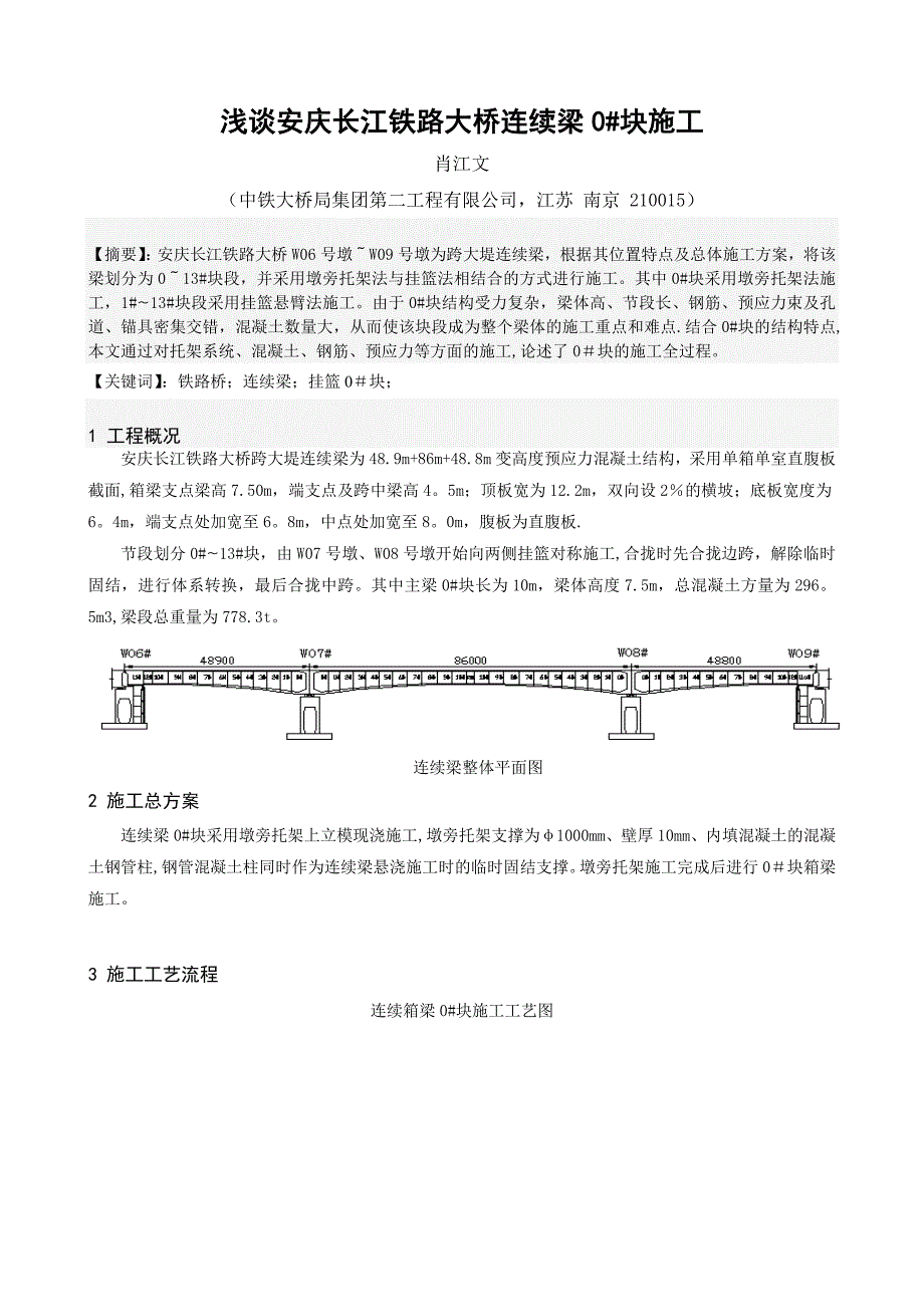 浅谈安庆长江铁路大桥连续梁0#块施工【建筑施工资料】.doc_第1页