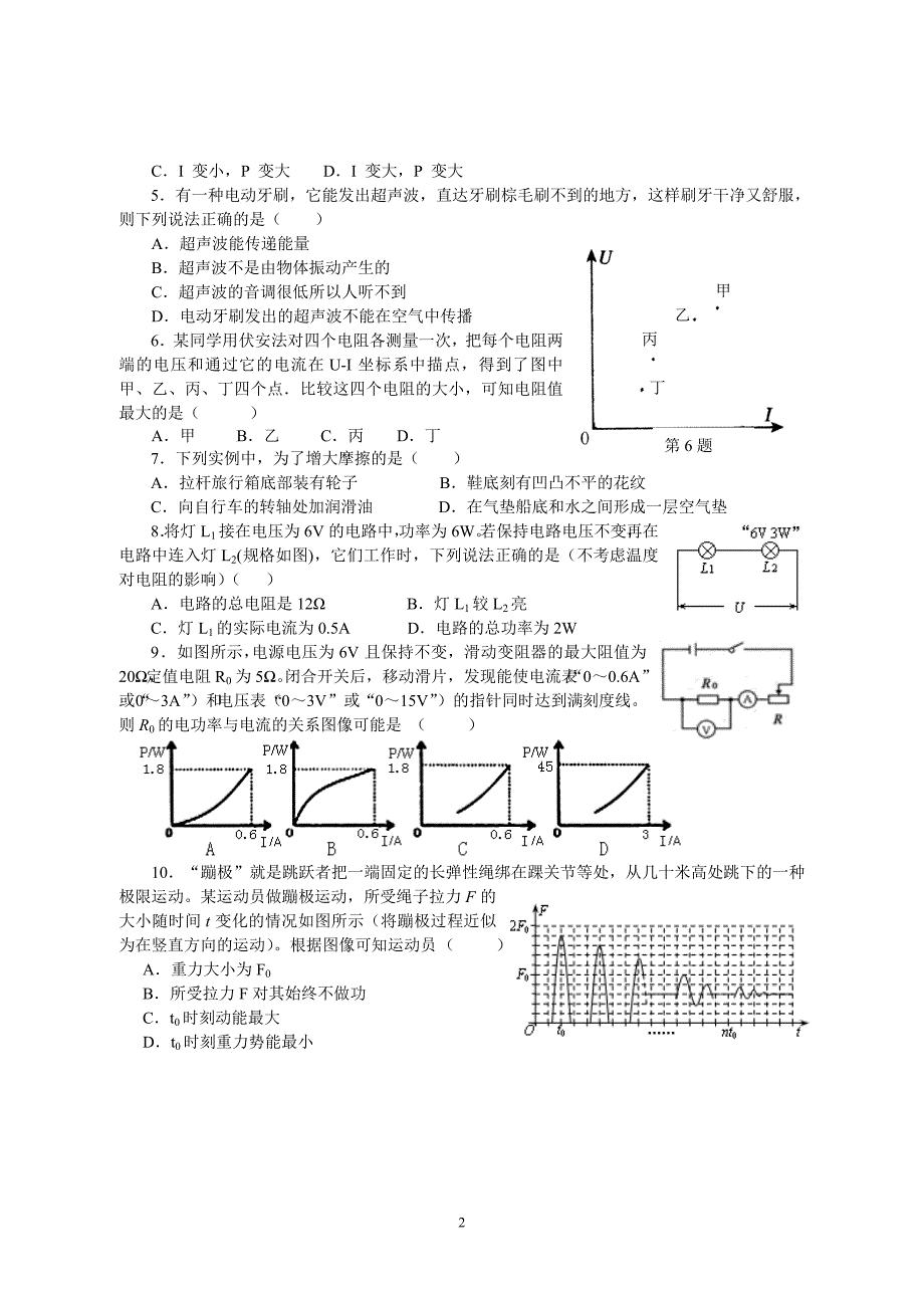 2015年南通市中考物理化学卷_第2页