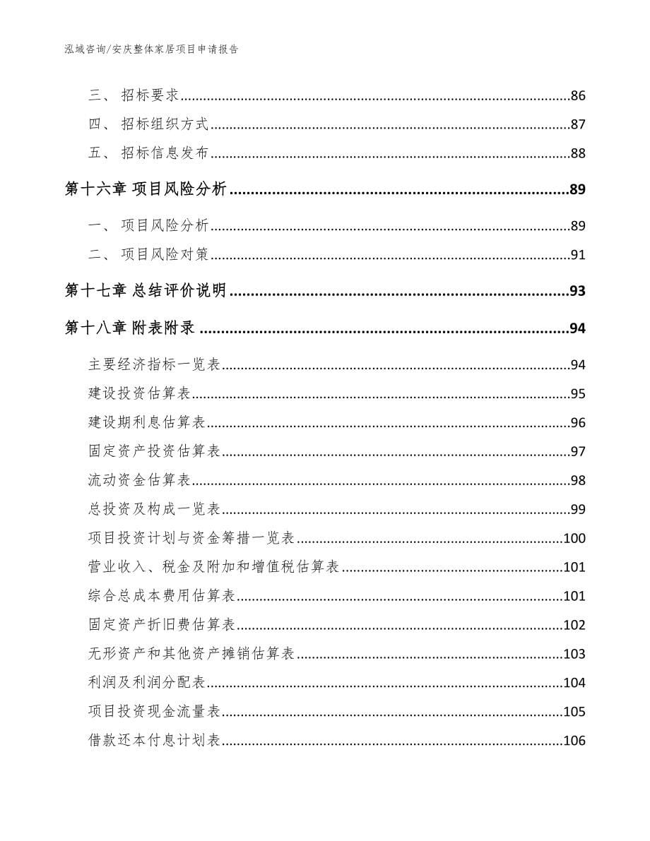 安庆整体家居项目申请报告（模板范本）_第5页