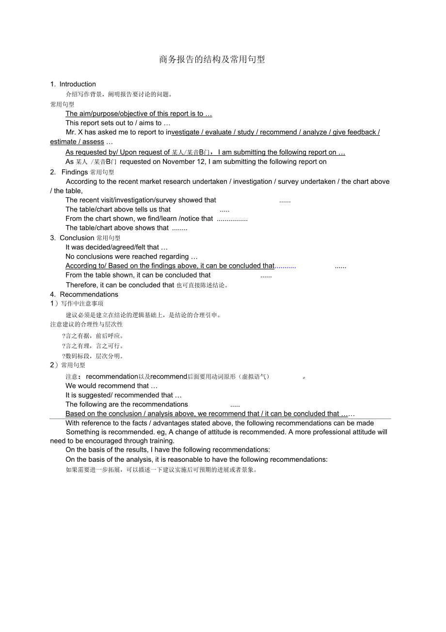 简式商务报告-(BEC中级写作)_第1页