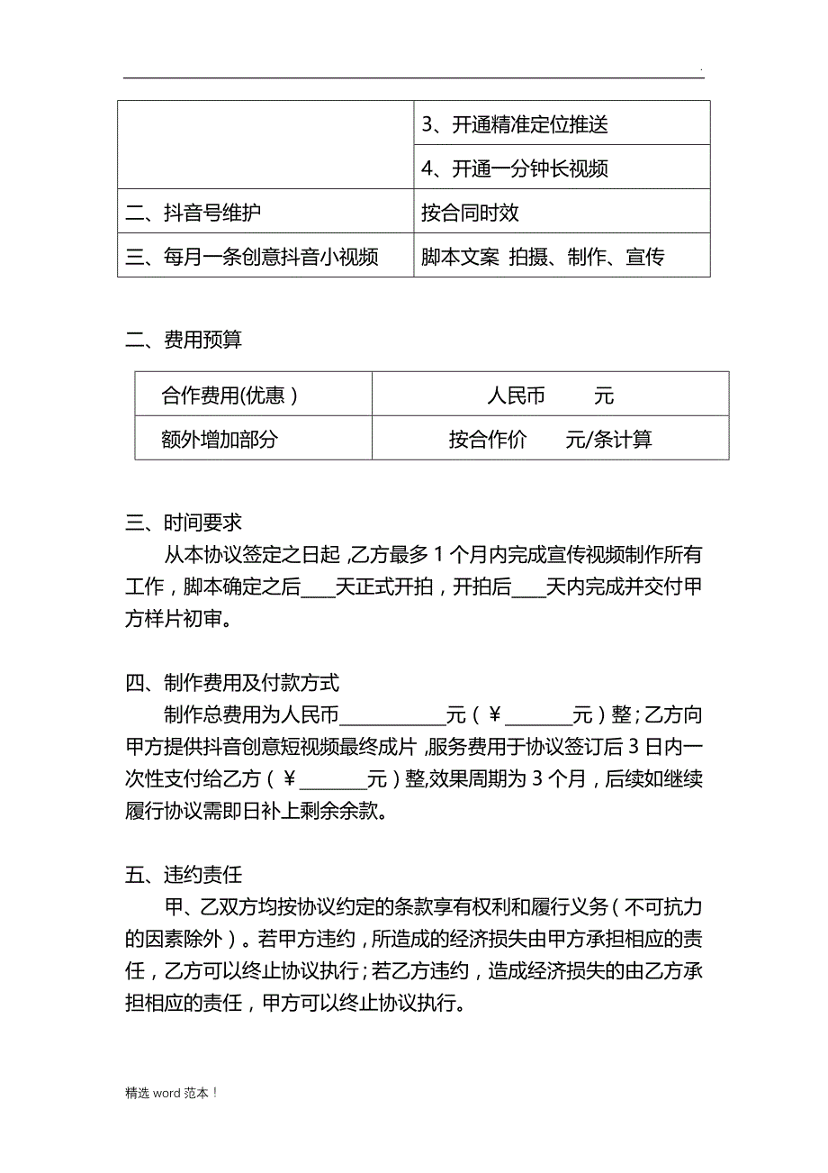 抖音短视频年度打包服务合作协议_第2页