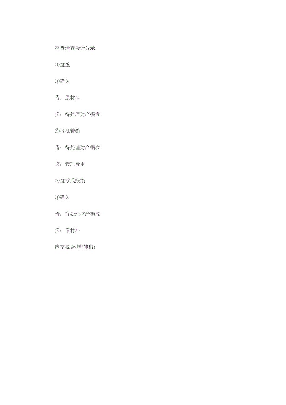 存货清查会计分录_第1页