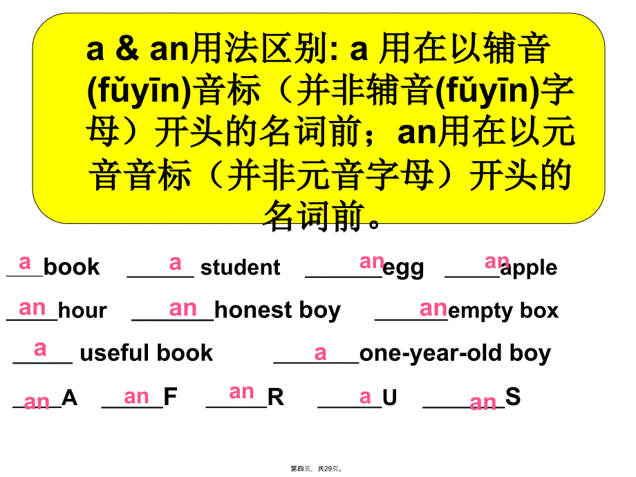 中考总复习专项冠词教学内容_第4页