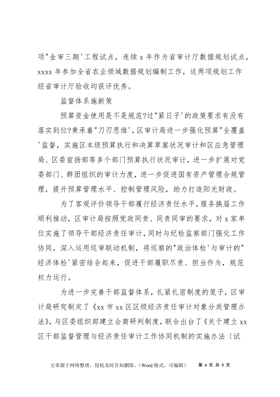 区审计局2022年民生审计工作计划_第4页