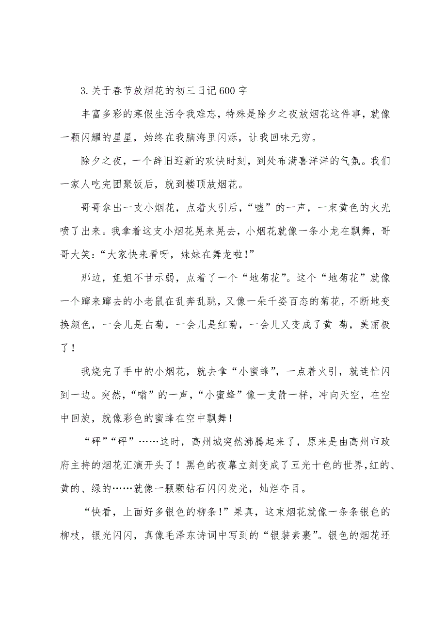 关于春节放烟花的初三日记600字【5篇】.docx_第4页