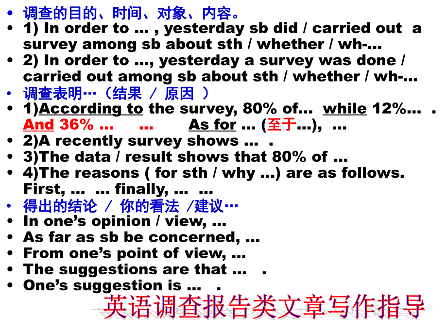 英语调查报告写作模版_第2页