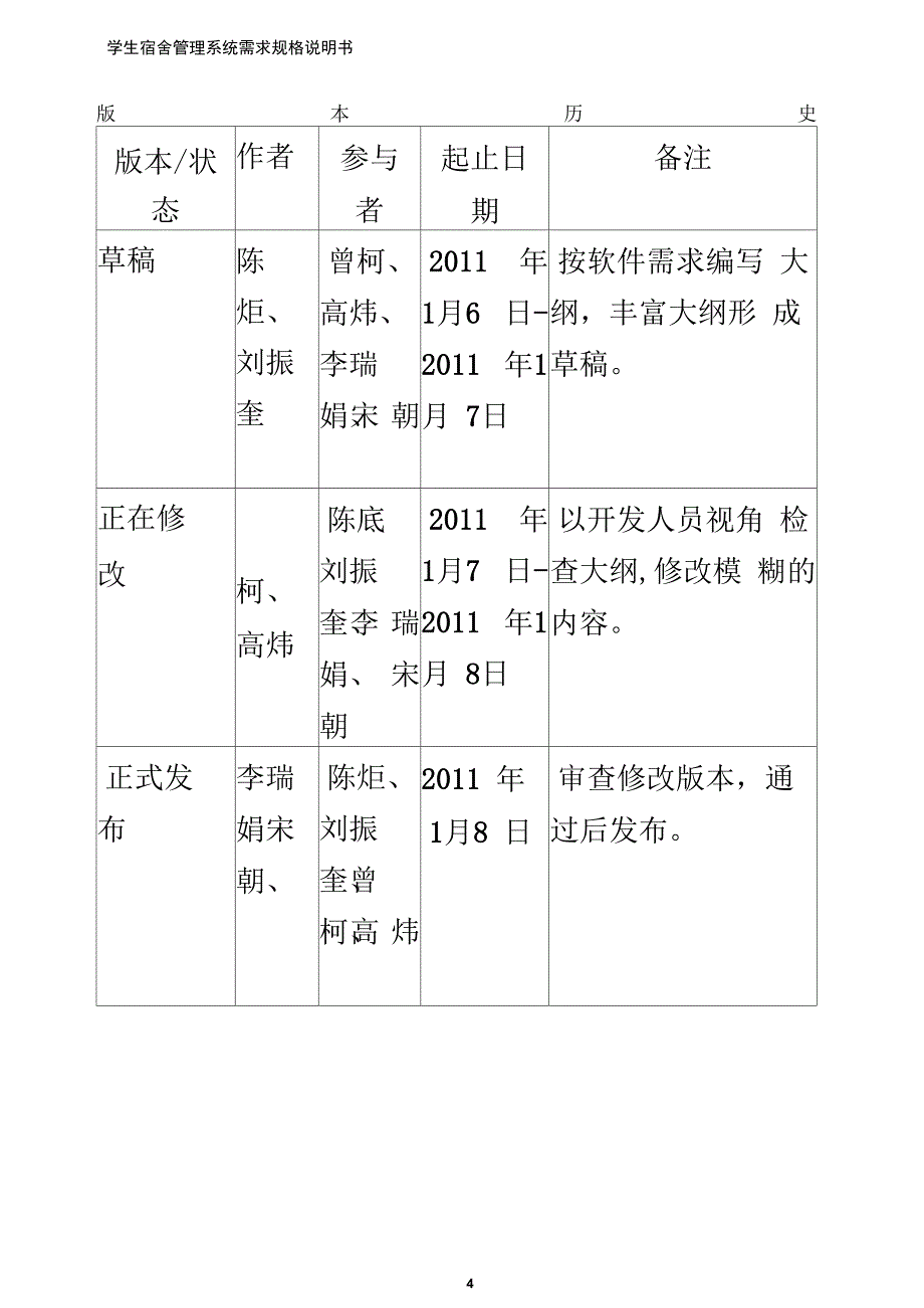 学生宿舍管理系统需求规格说明书_第4页