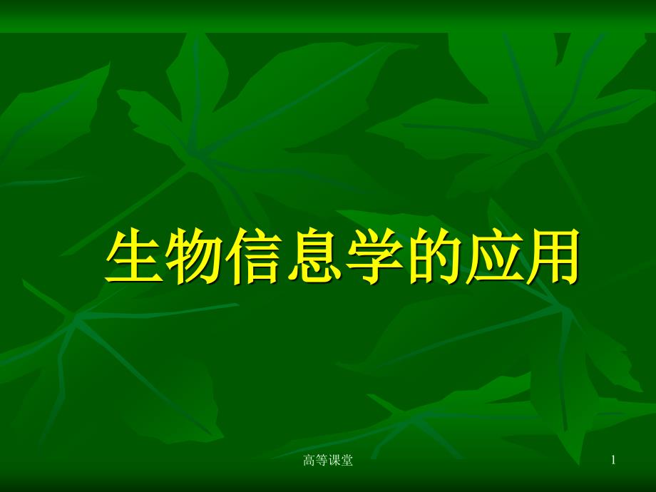 生物信息学的应用专业教育_第1页