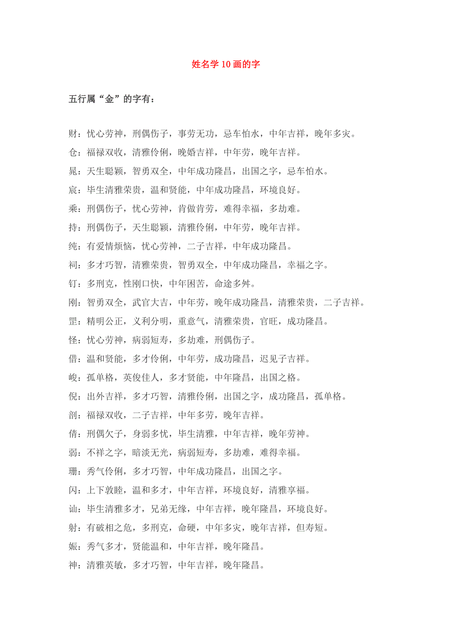 姓名学10画的字_第1页