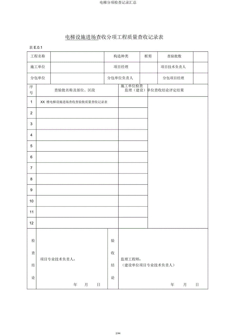 电梯分项检查记录汇总.doc_第2页