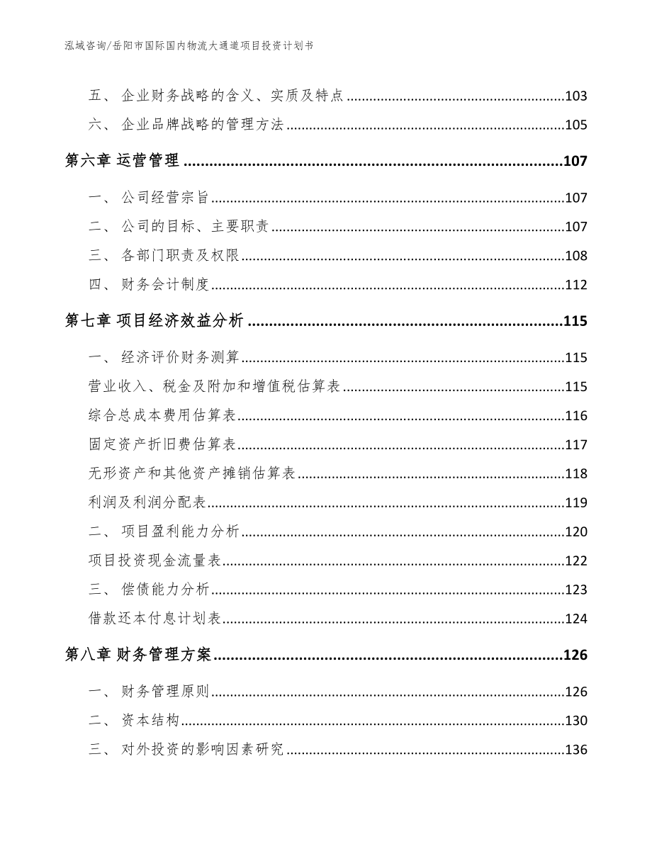 岳阳市国际国内物流大通道项目投资计划书模板参考_第4页