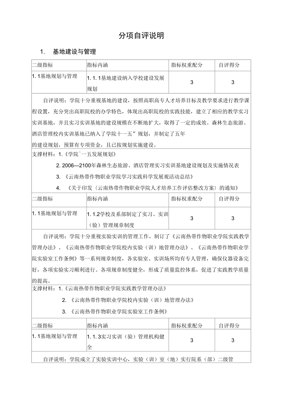 分项自评说明_第1页