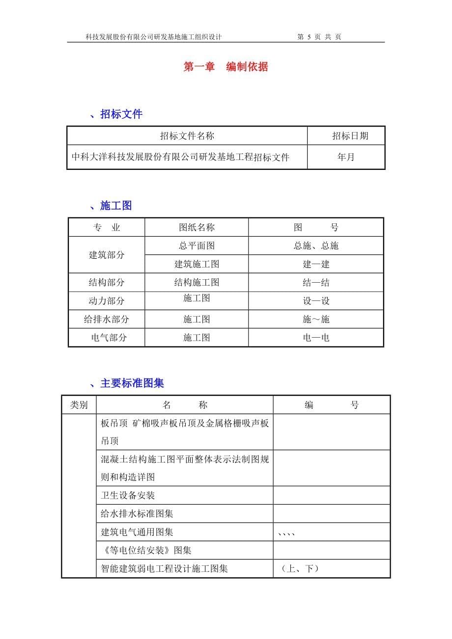 大洋科技发展股份有限公司研发基地施工组织设计方案DOC200页_第5页