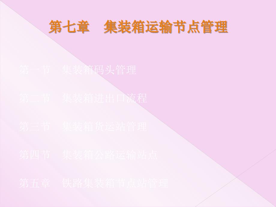 集装箱运输节点管理ppt课件_第1页