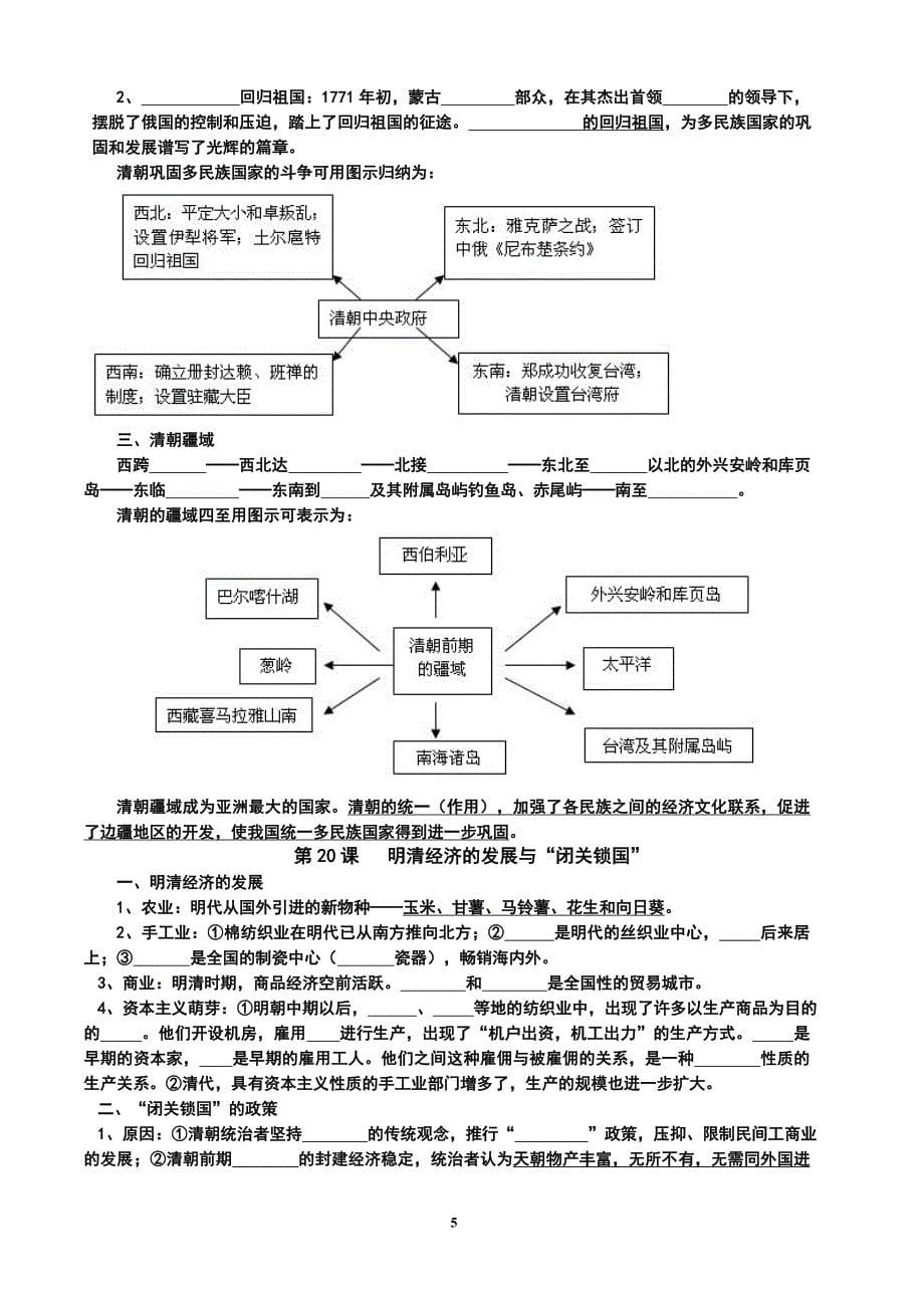 七年级下册历史知识要点归纳总结12-21课_第5页